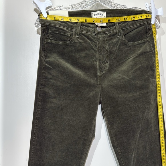 L’AGENCE Paris Women’s High Rise Skinny Dark Olive Margot Pants Size 28 - Picture 5 of 10